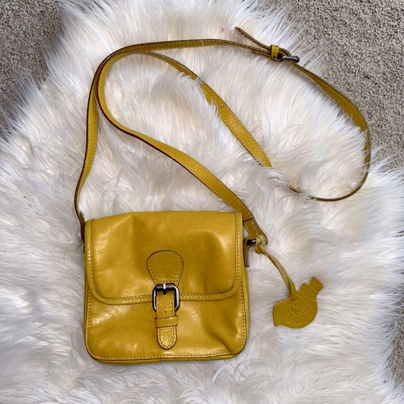 White Stuff Yellow Leather Crossbody EUC - Picture 1 of 12